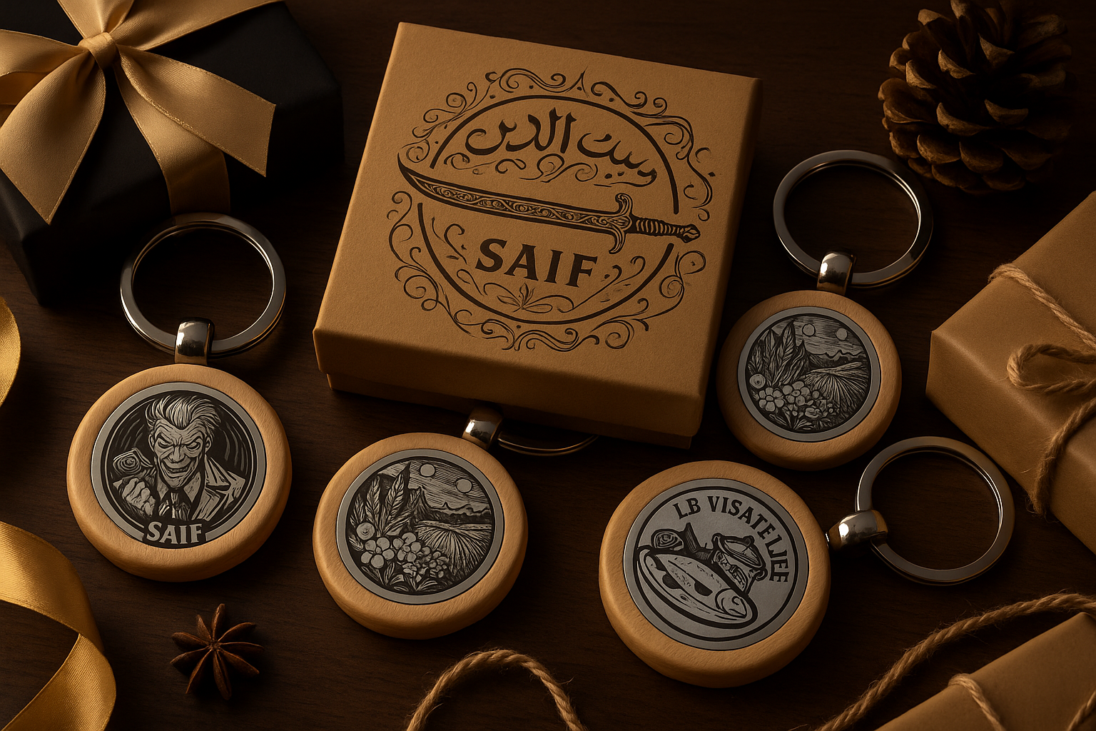 Metal engraved keychain