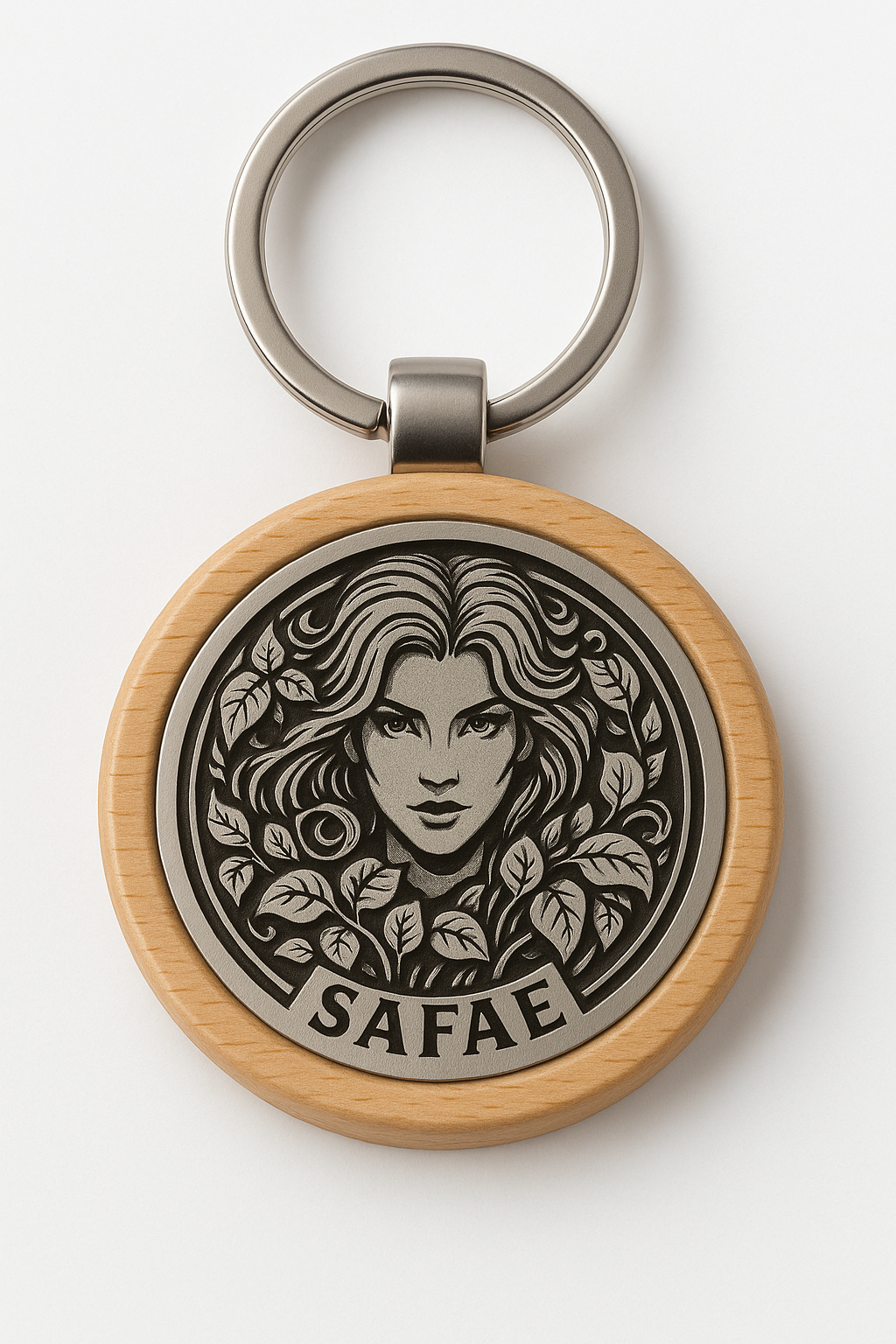 Wooden engraved keychain